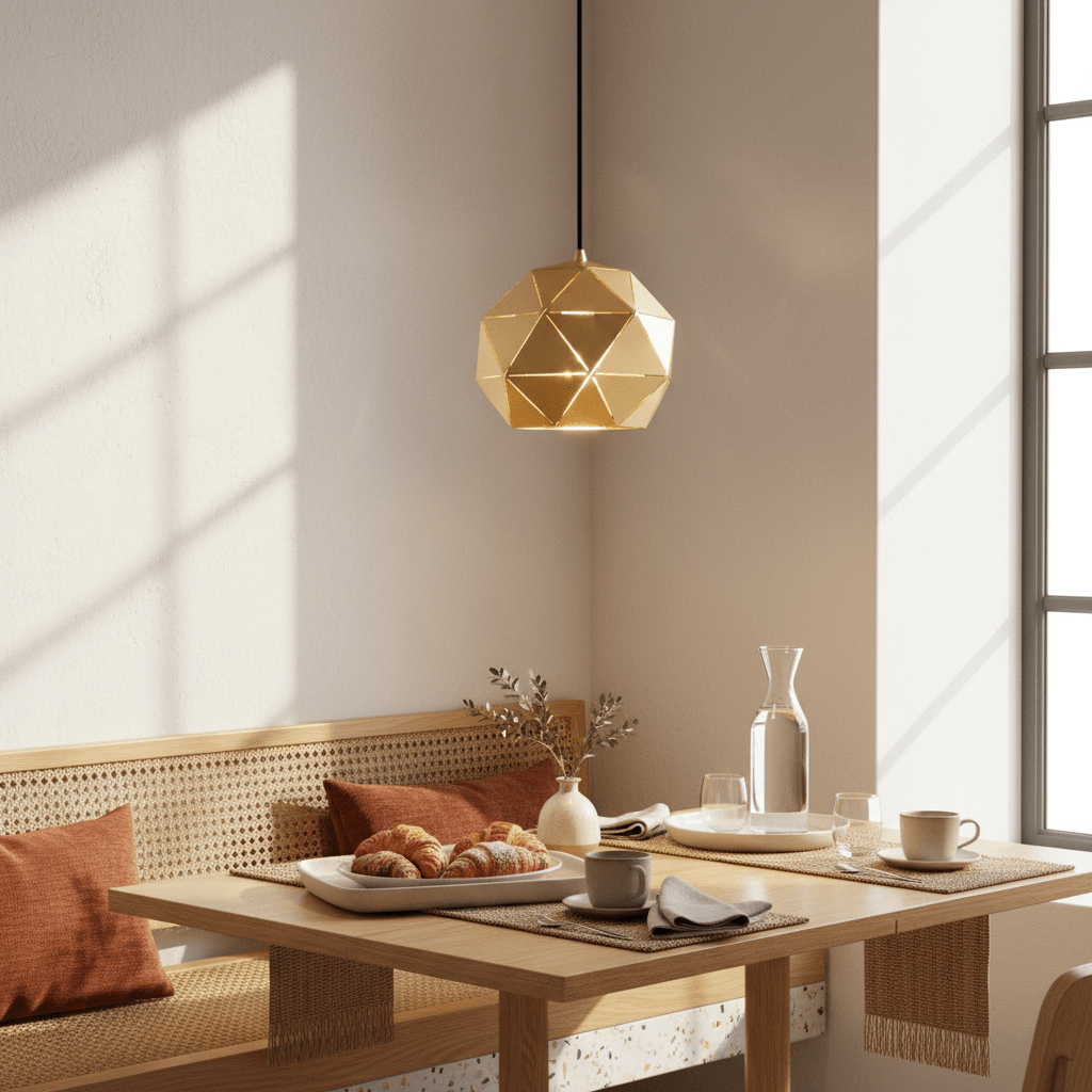 Gold Laser Cut Pendant Light Small
