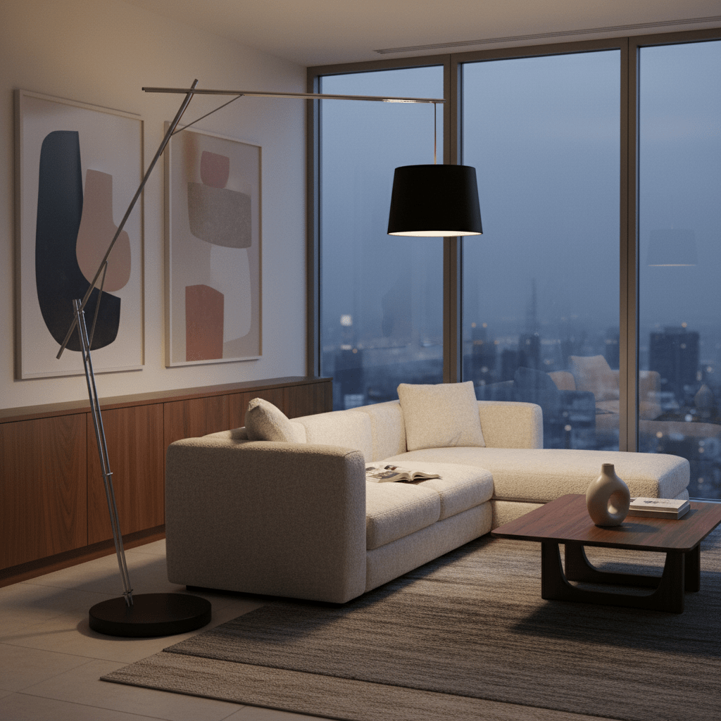 Cantilever Black Floor Lamp
