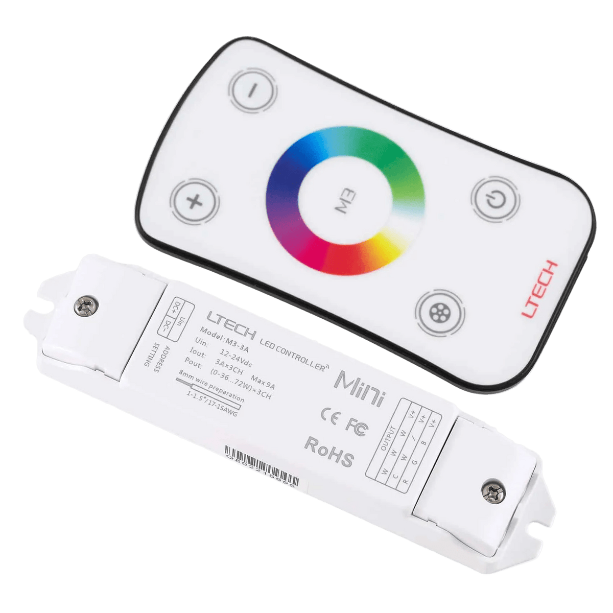 LED Strip Light - M3 RF Receiver 3x3A with M3 RGB RF Remote