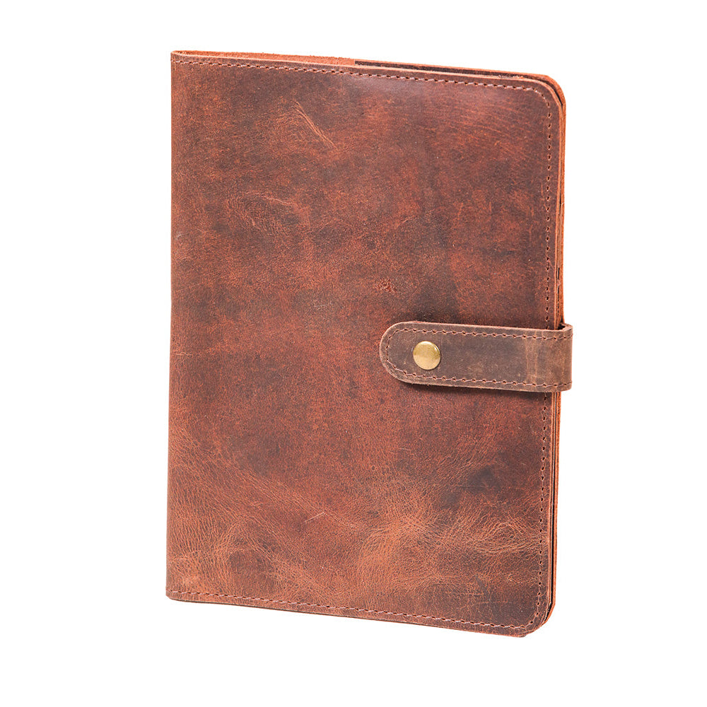 Buffalo leather journal cover with a pen slot for reading and writing