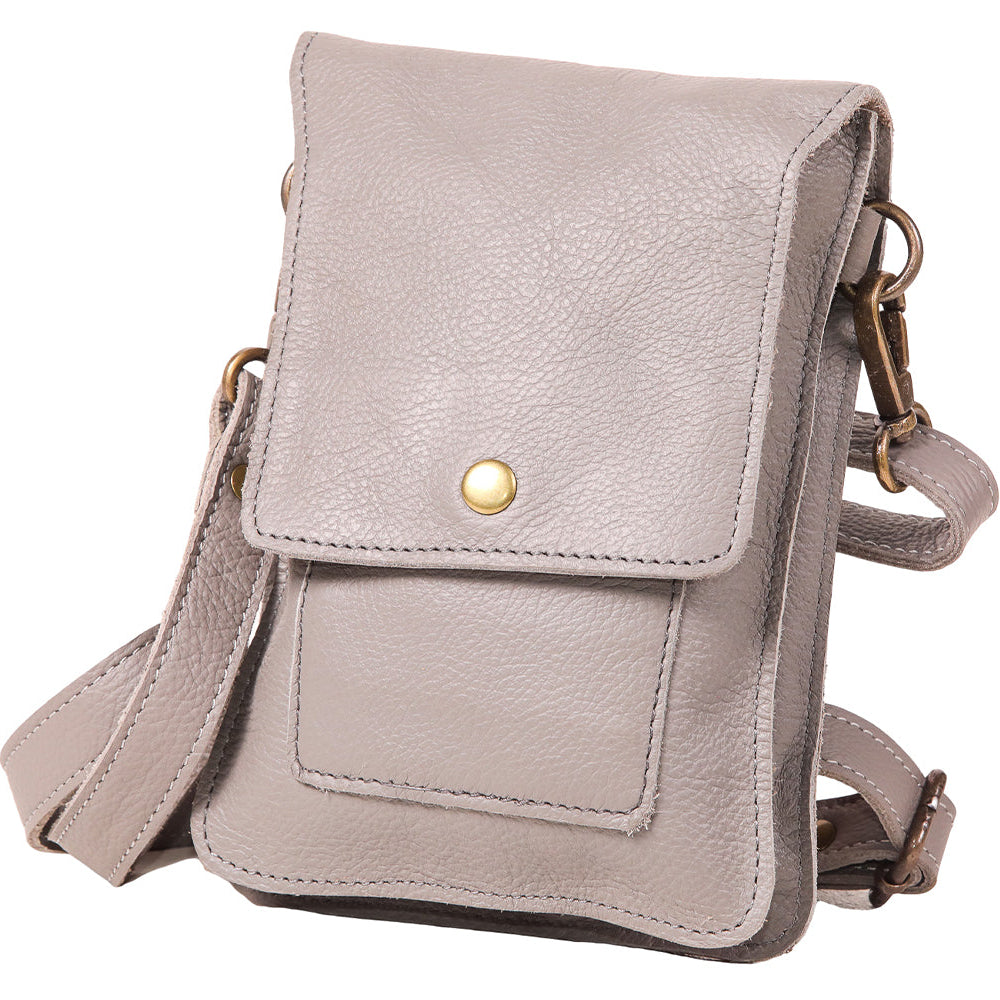 Leather mobile case 20cm x 14cm x 1cm Light grey