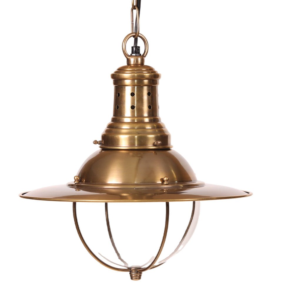 Wellington Hanging Lamp Antique Brass installed in a believable interior or exterior setting