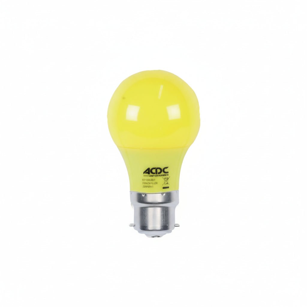 Yellow light bulb on a white background