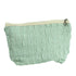 Green Textured Polyester Zip Pouch