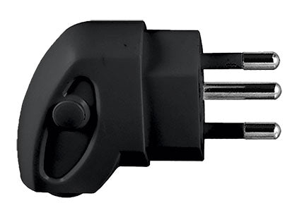 N-Type 16A Black Adaptor with solid pins and sleek design, ideal for South African plug conversion.