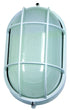 White Oval Grid Outdoor Wall Light