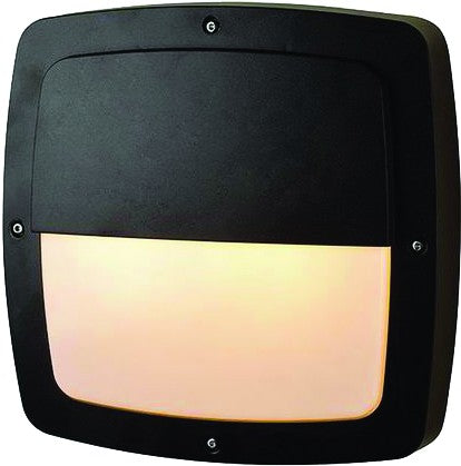 2X60W, Aluminium Bulkhead Light,Rounded Square,50% Covered,E27