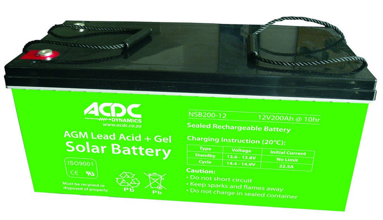 Deep Cycle Gel 12V Batteries - 200AH - Future Light - LED Lights South Africa