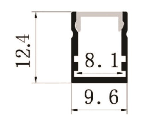 Detailed diagram of LED Strip Aluminium Profile showing dimensions and design features.