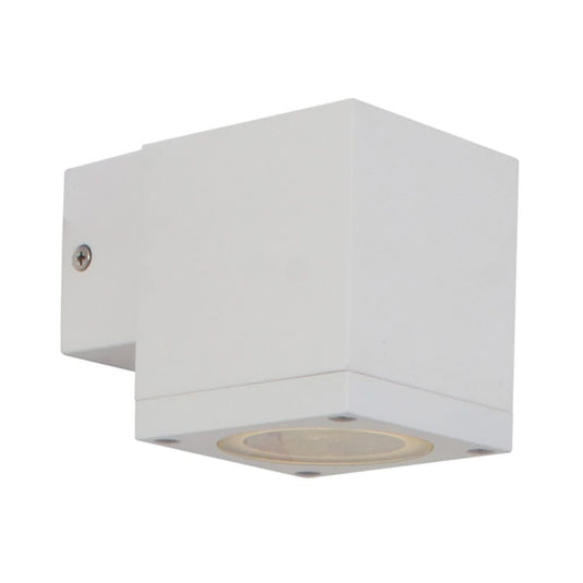 Kube White Outdoor Wall Light