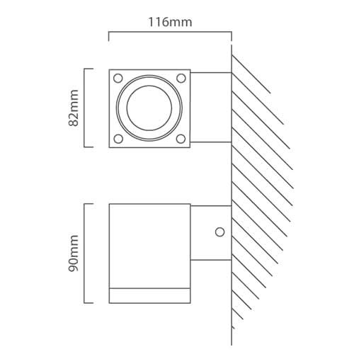 Kube Black Outdoor Wall Light IP65