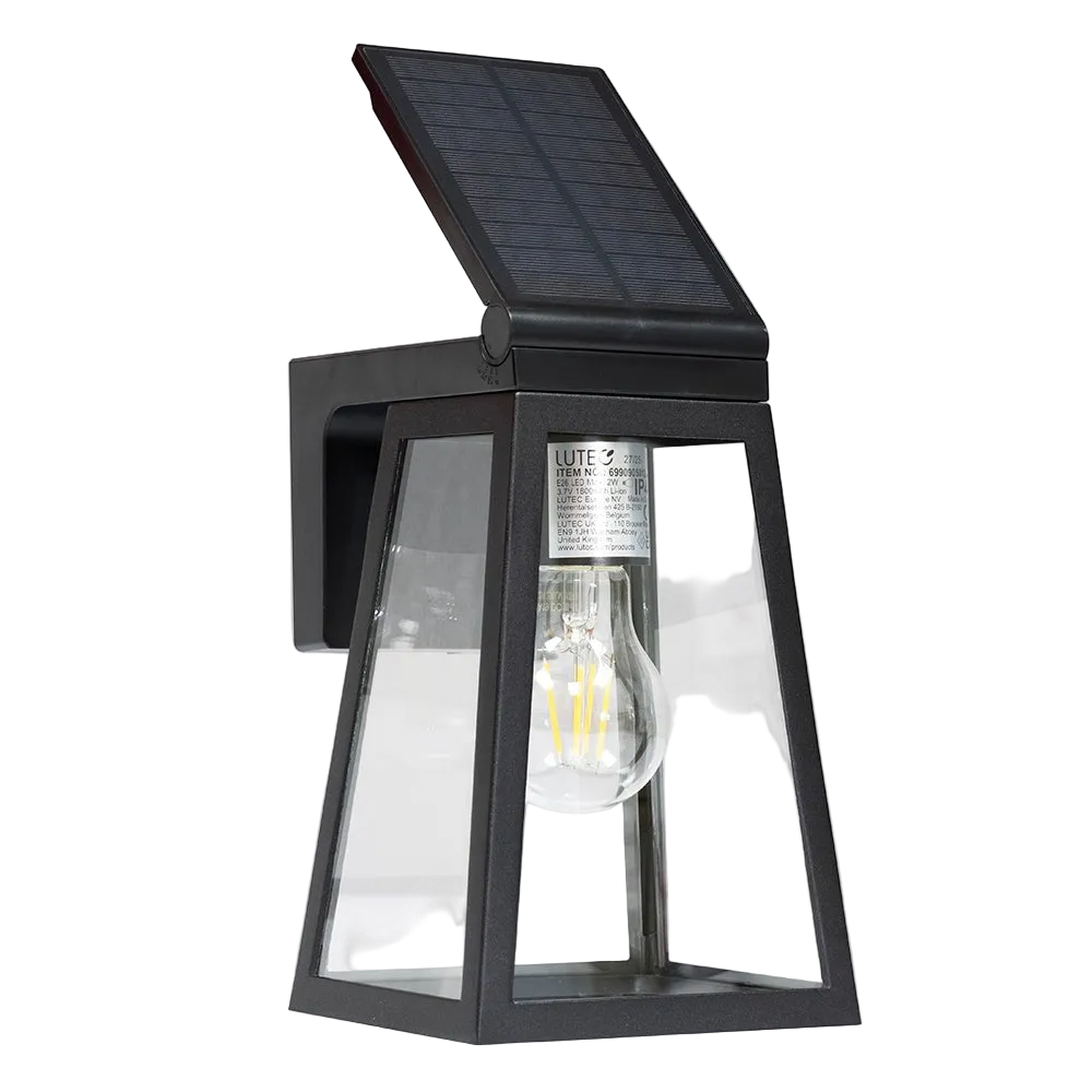 Fia Solar Wall Light - Matt Black