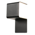 Black outdoor integrated LED wall light with a sleek design and illuminated diffuser.