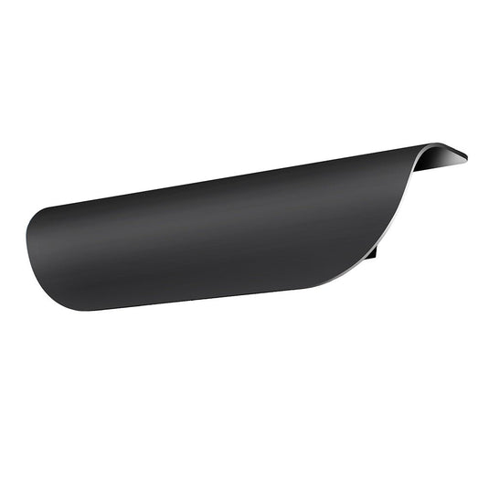 Fold Outdoor Wall Light in black finish, showcasing a sleek, curved design for exterior use.
