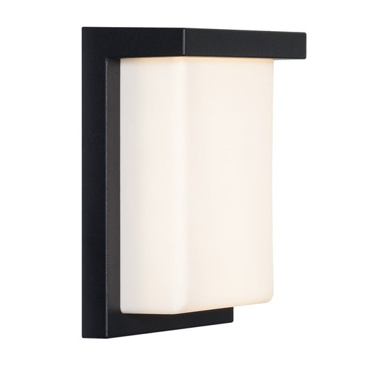 Lone Outdoor Wall Light in black finish with integrated LED, showcasing a sleek design and practical form.