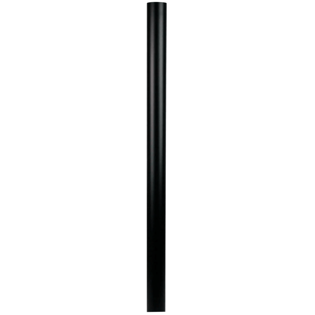 Black cylindrical aluminium pole for mounting outdoor bollard lighting system