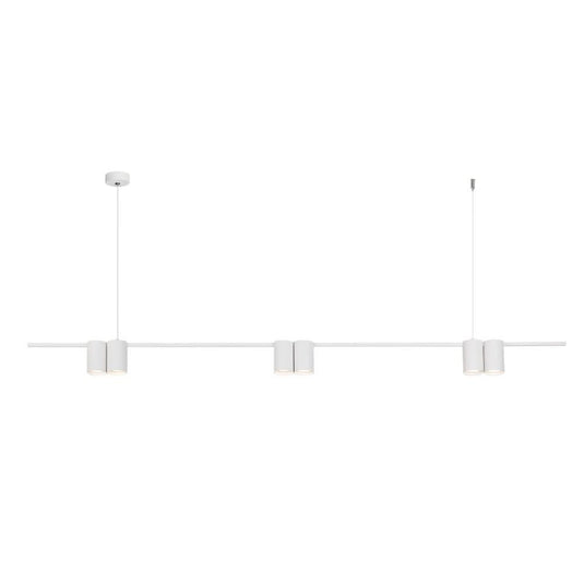 Occhio 6 Light Linear Pendant in black, featuring a sleek design with six GU10 bulb holders.