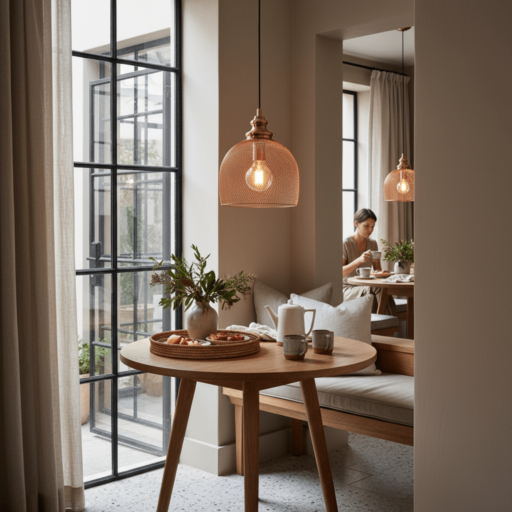 Straiton Copper Mesh Pendant Light