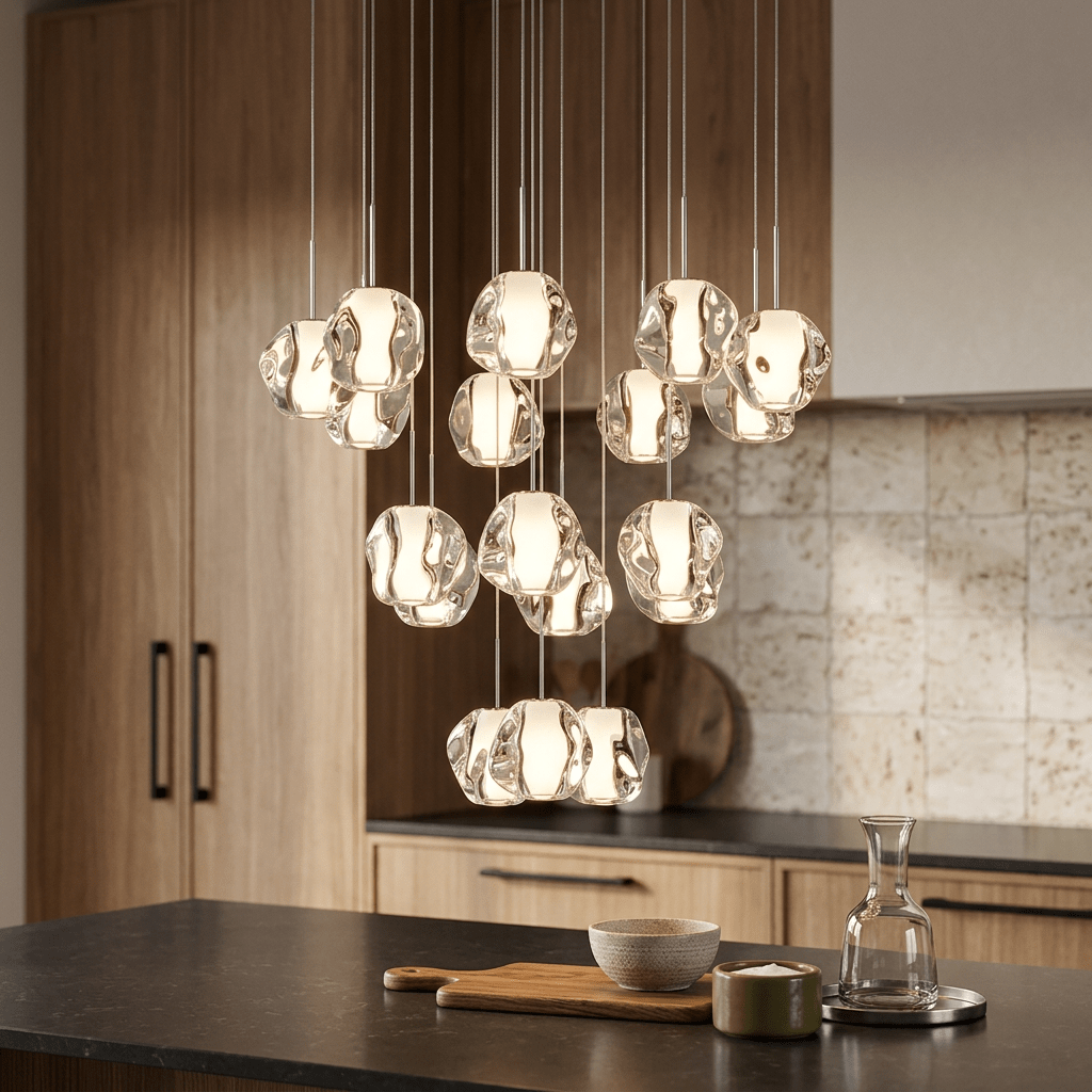 Molten Chrome LED Cluster Pendant Light