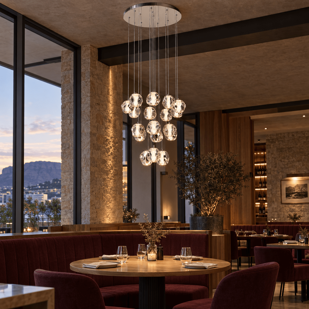 Molten Chrome LED Cluster Pendant Light