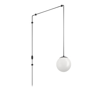 Black Rondo3 pendant light with E27 lamp holder