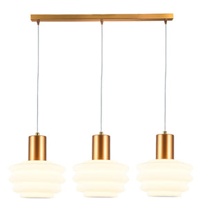 White & Brass Beehive Trio LED Pendant Light