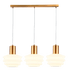 White & Brass Beehive Trio LED Pendant Light