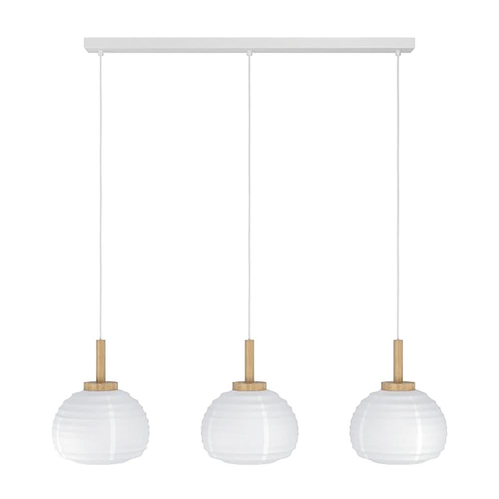 Summerhill 3 White & Brown Pendant Light