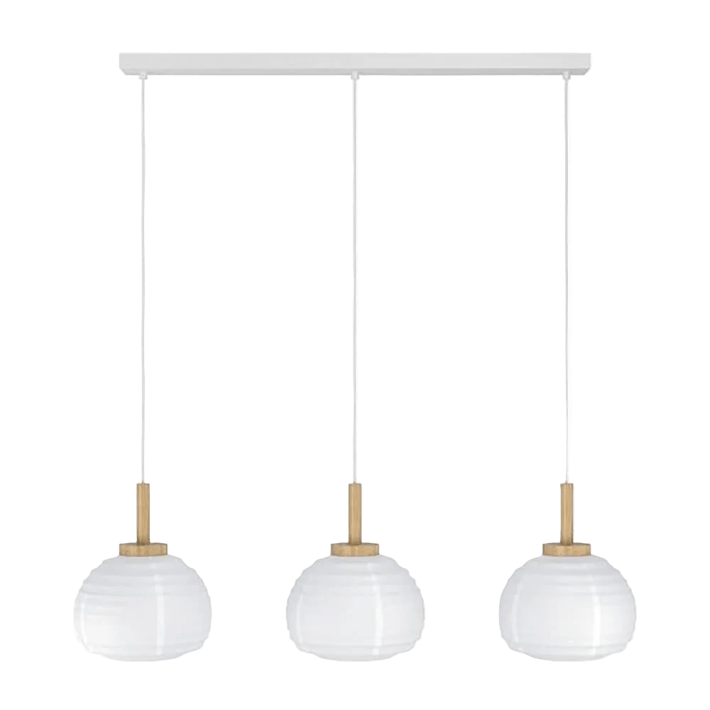 Summerhill 3 White & Brown Pendant Light