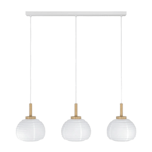 Summerhill 3 White & Brown Pendant Light