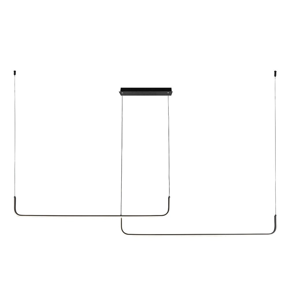 Black 40W 3CCT LED Pendant Light with sleek linear design and adjustable cables.