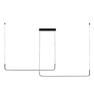 Black 40W 3CCT LED Pendant Light with sleek linear design and adjustable cables.