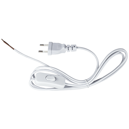 2 Core White Cable with On/Off Switch