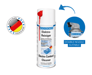 Delcon Electro Contact Cleaner spray can with double nozzle feature on a white background