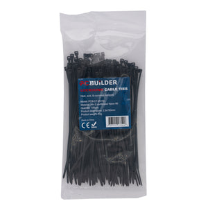 Black Nylon Cable Ties, 150mm, 100 Pack