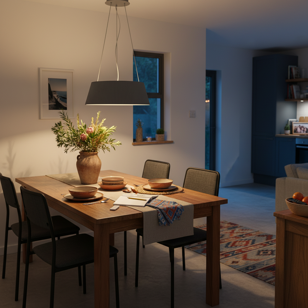 Grey Metal and Acrylic LED Pendant with Remote Control