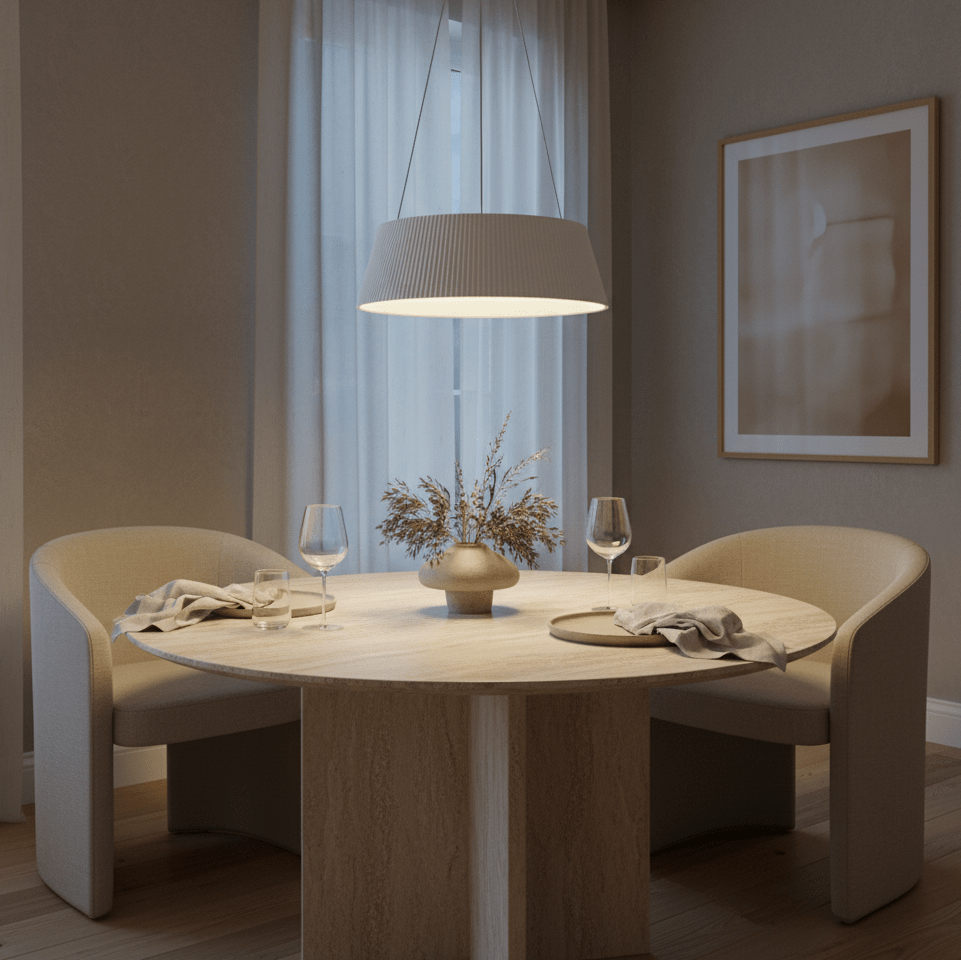 White Metal & Acrylic LED Pendant with Remote Control - additional product image