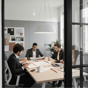 White Metal & Acrylic LED Pendant with Remote Control - additional product image