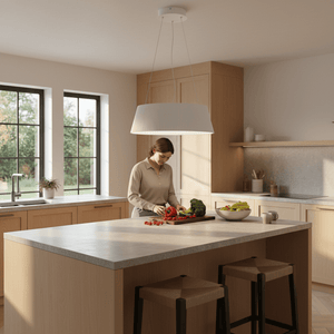 White Metal & Acrylic LED Pendant with Remote Control - additional product image