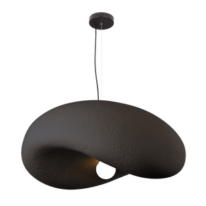Obsidian Drift 500 Pendant Light featuring a sleek black cloud form design with an exposed bulb.