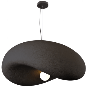 Obsidian Drift 700 Pendant Light with a sleek, modern design featuring a textured black finish and a single bulb.