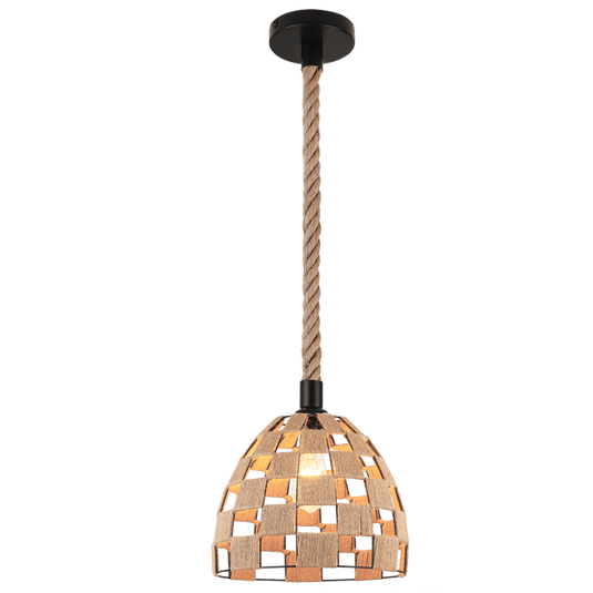 Black & Natural Hemp Rope Pendant Light product image