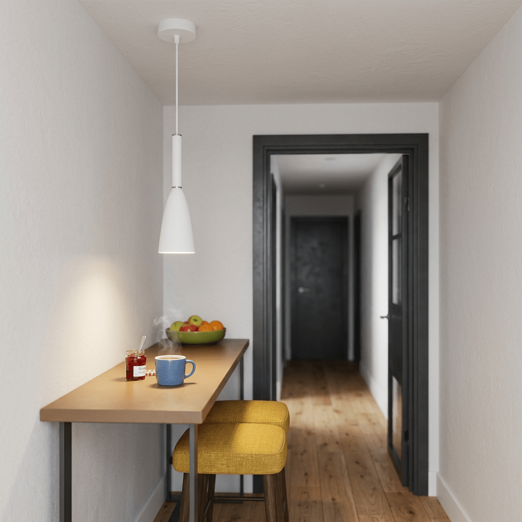 White Metal LED Pendant Light