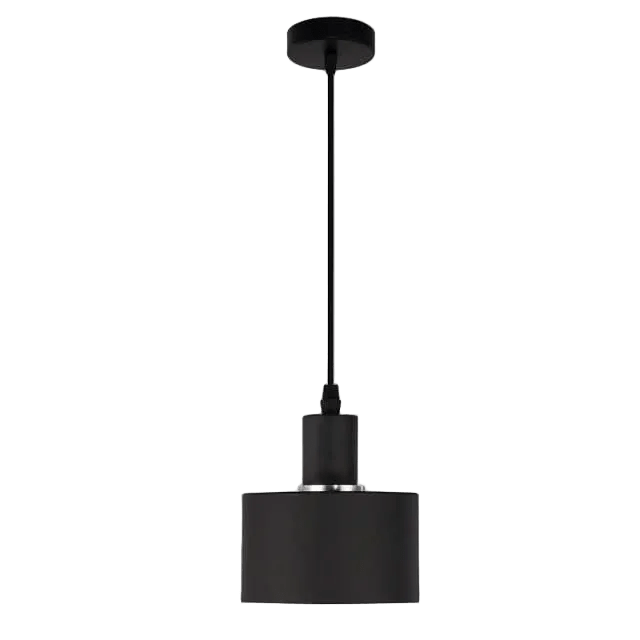 Black Metal Pendant 1 Light