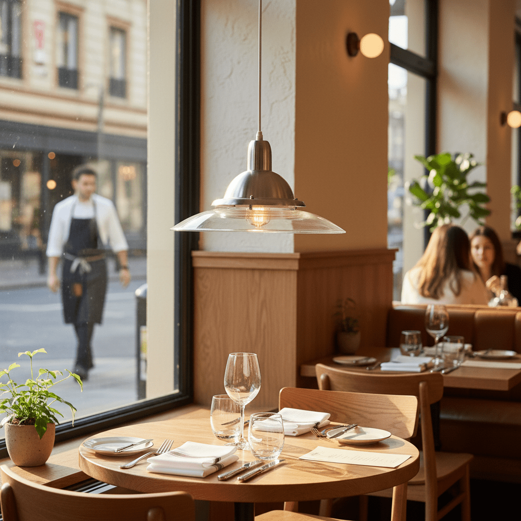 Aluminium & Clear Glass Pendant Light