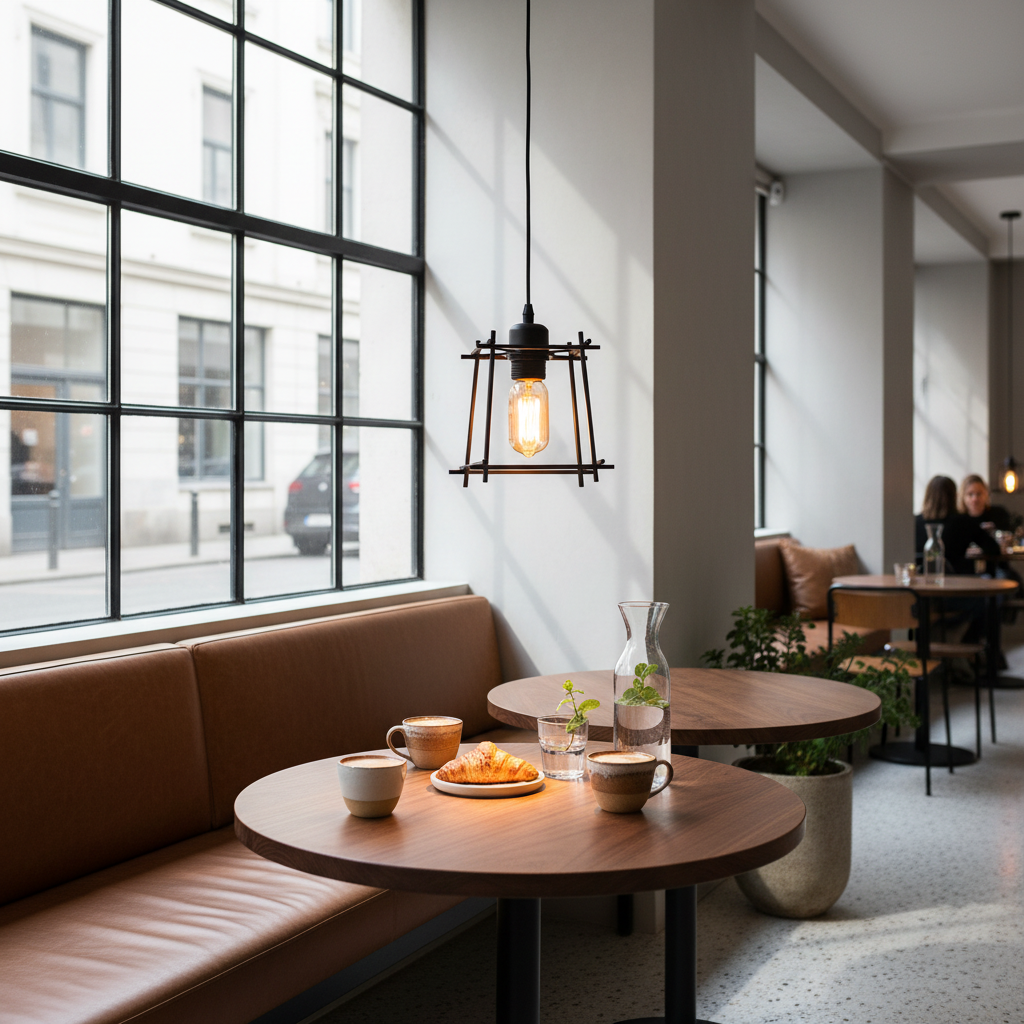Bare Black Pendant Light