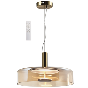 Bronze & Amber Glass LED Pendant Light, 24W, 3CCT & Dimmable product image