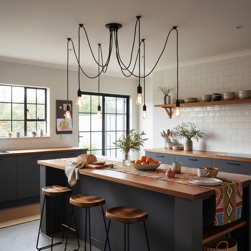 Black Metal Cord Pendant PEN452/6