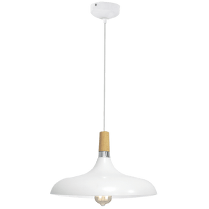 White Metal & Wood Pendant