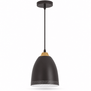 Metal Pendant with Wood Finish PEN609 on a white background